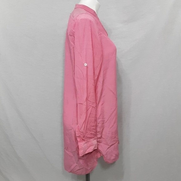 New DKNYC Pink Foldable Long Sleeve Tunic Top Medium | Comfy Fit - Picture 3 of 6